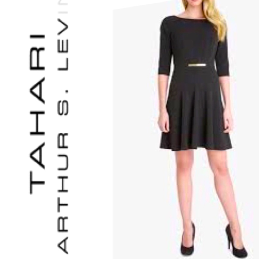 Tahari ASL Giovanni Black Fit and Dress SZ 6